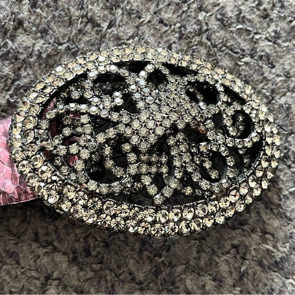 Vintage ORCIANI crystal buckle and Python belt. Size 95 - Picture 3 of 8